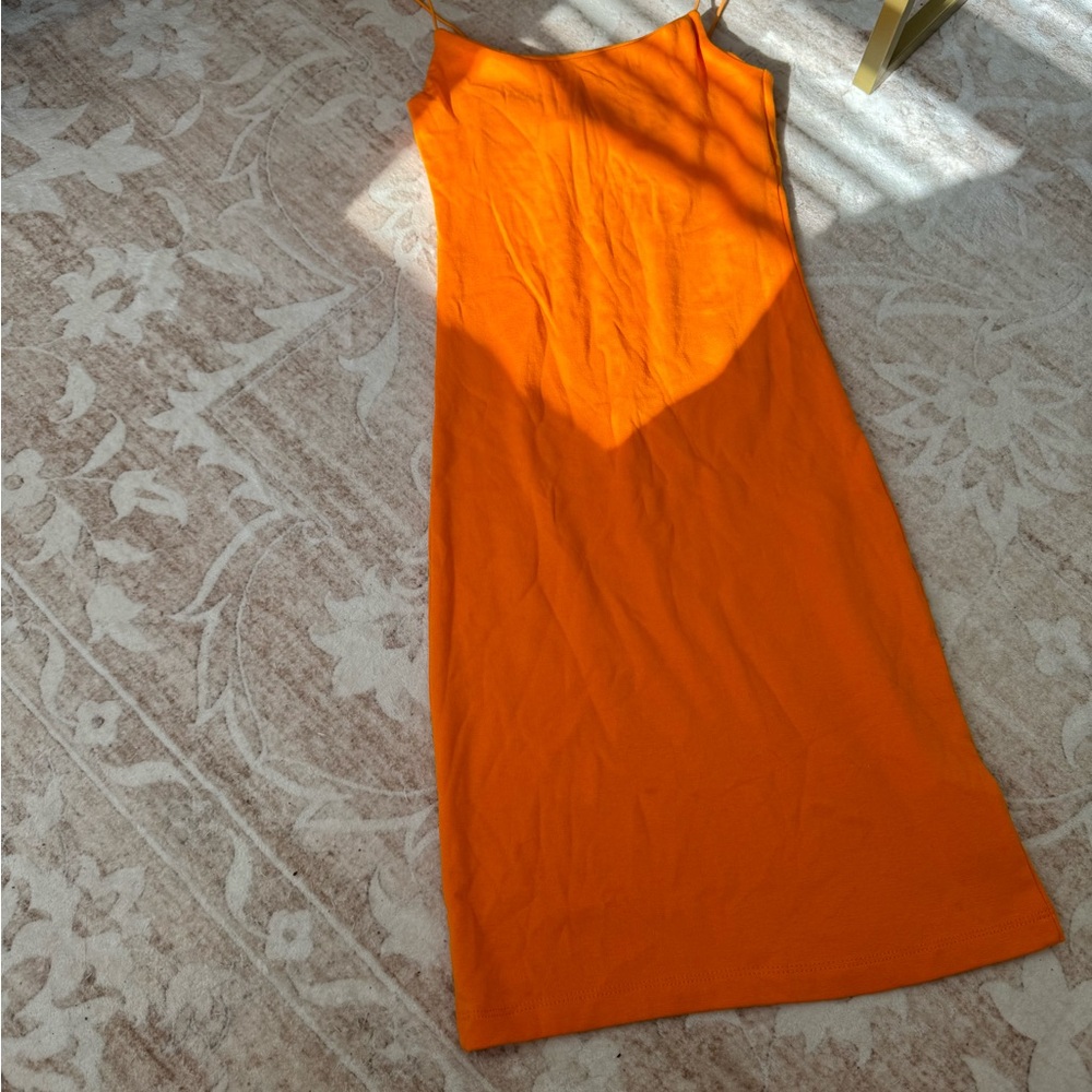 orange zara mini dress